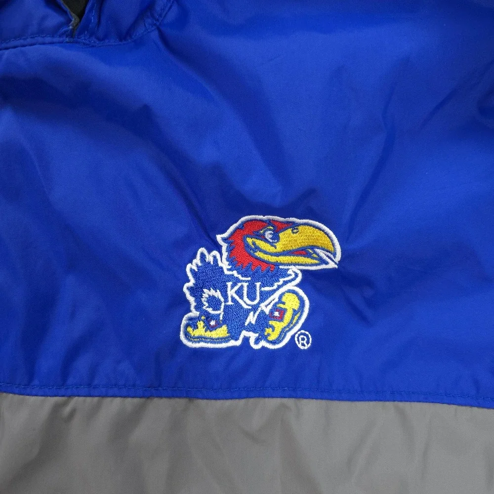 Kansas‎ Jayhawks Jacket Mens Large Gray NCAA Football Columbia Full Zip Hooded